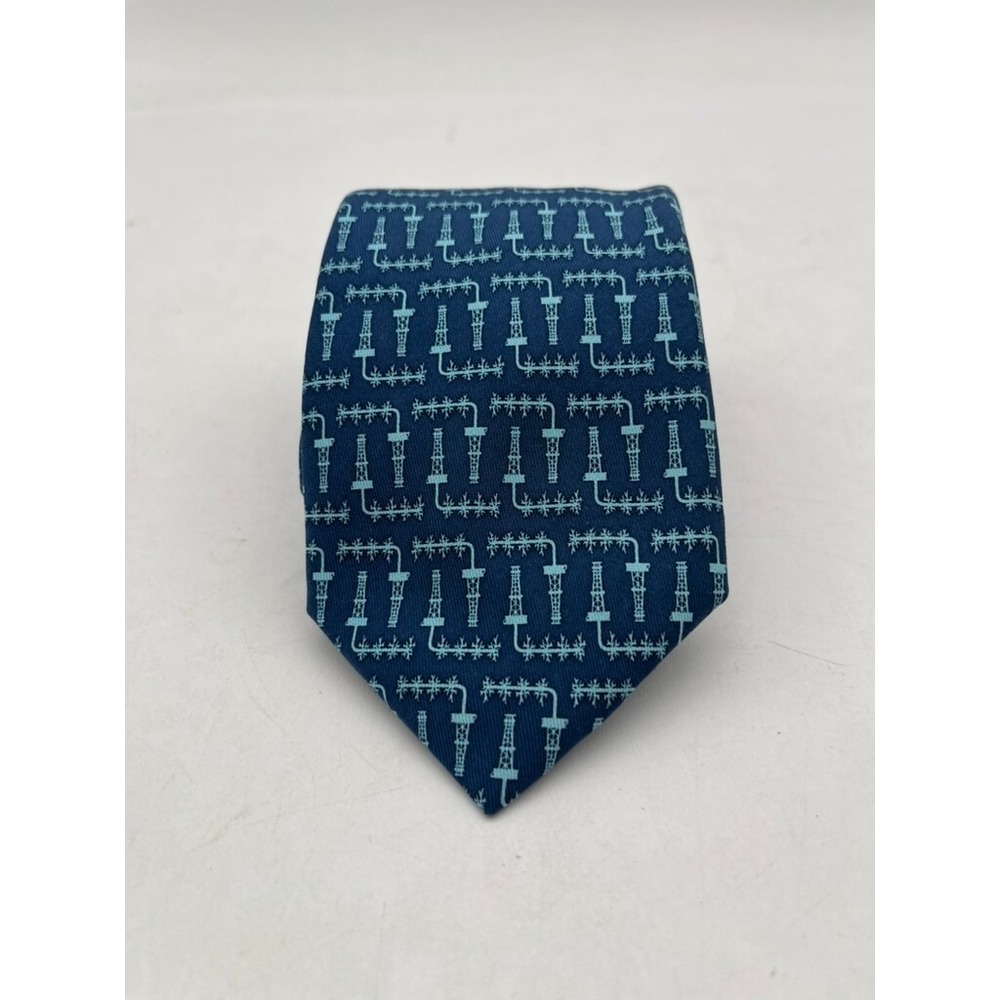 VINEYARD VINES [ CUSTOM COLLECTION ] Men's Tie Petrol‎ Blue 100% Silk 59"X3.5" - Picture 2 of 8